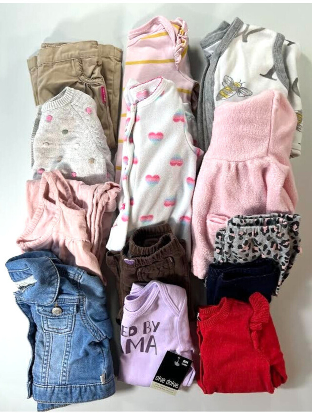 Girls Clothing Bundle-Size 6 Months, Lot of 13 Pieces, Jean Jacket, Sleep Sack